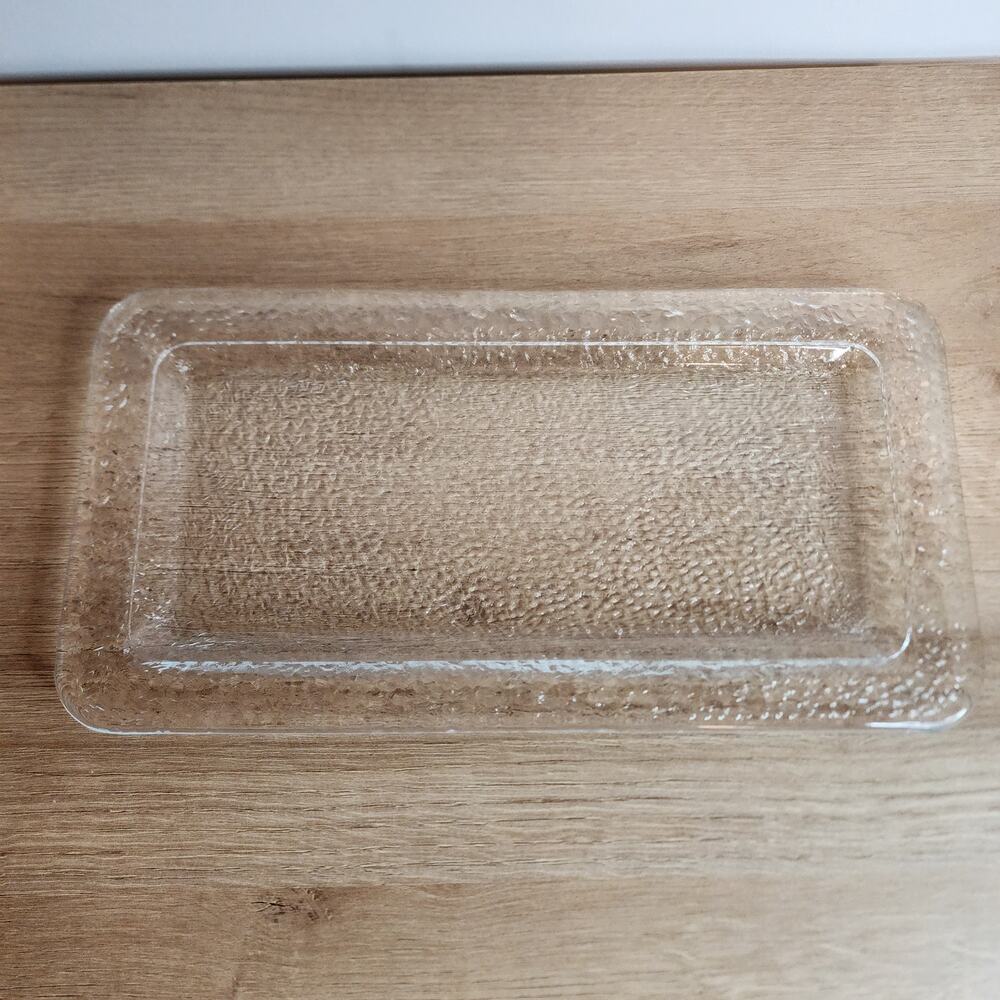 Rectangle Glass Plate Textured Glass Clearb Serving Tray